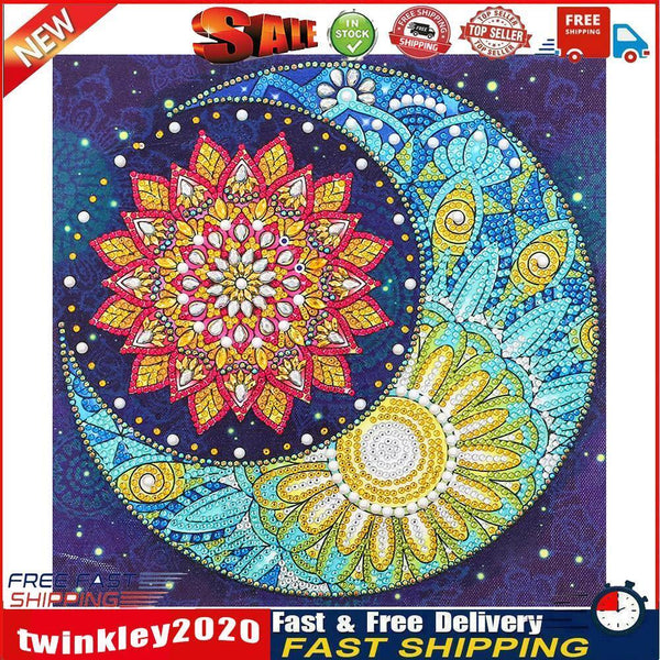5D DIY Diamond Painting Moon Mandala Partial Special Shape Drill Picture Newly