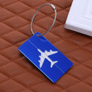Aluminum Alloy Luggage Tag Checked Boarding Card Airplane(Blue)