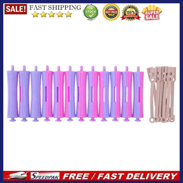12pcs Perm Bar Rubber Band Hair Curler Hairdressing Tool(Random Color/7#)