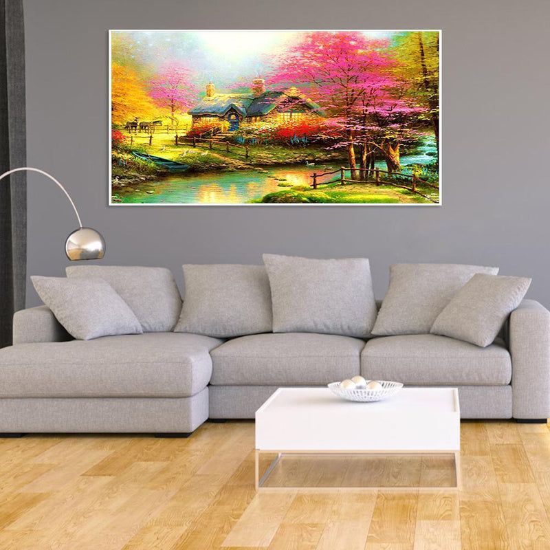 5D DIY Full Drill Diamond Painting Scenery Embroidery Mosaic Kits Bedroom Decor