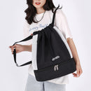 Drawstring Swimming Backpack Sports Bag Waterproof Pool Dry Wet Bag (Black)