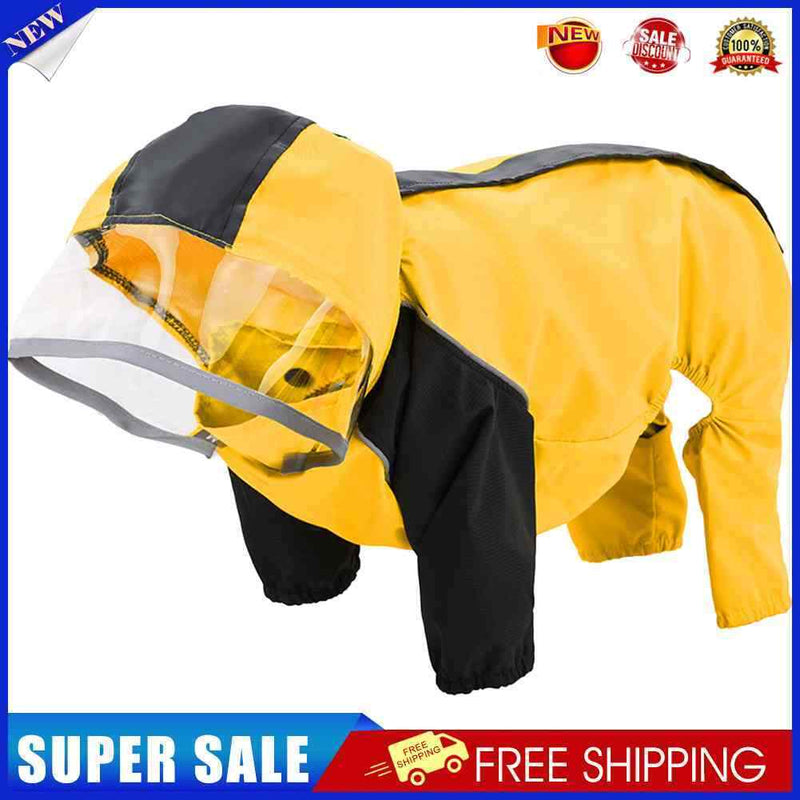#A Pet Raincoat Four-Legged All-Inclusive with Reflective Strips Poncho Rain Cov