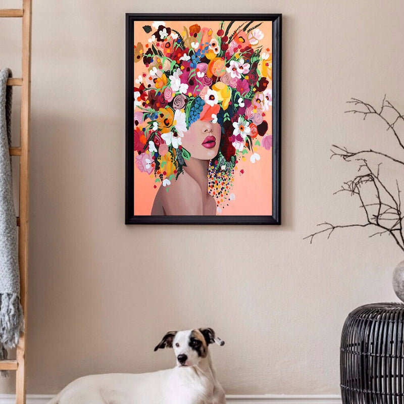 Paint By Numbers Girl Color Drawing DIY Wall Art Frameless Hand Painted Picture