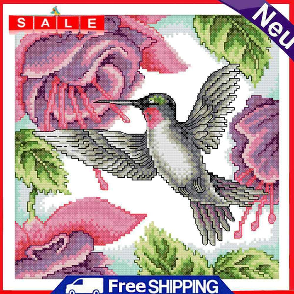 Partial Cross Stitch Art Paint 14CT Stamped Hummingbird Embroidery Wall Ornament