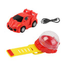 Mini Remote Control 2.4G Wrist Watch Racing Car 4CH RC Vehicle Toys (Red)