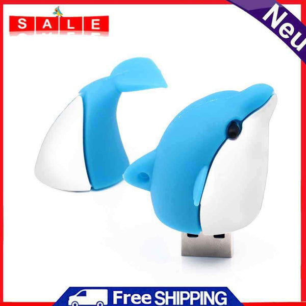 Dolphins Shape USB2.0 Flash Drive Pen Drive Memory Stick (16G) Soft Shell