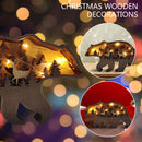 Wooden Ornaments Hollow Multi-Layer Animal Scene Display with Light (Bear) Newly