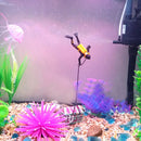 Fish Tank Treasure Chest Diver Live-Action Aerating Aquarium Decor (Black) Newly