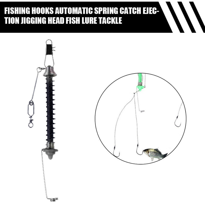 Automatic Fishing Hook Stainless Steel Spring Fishhook Bait Ejection Tackles