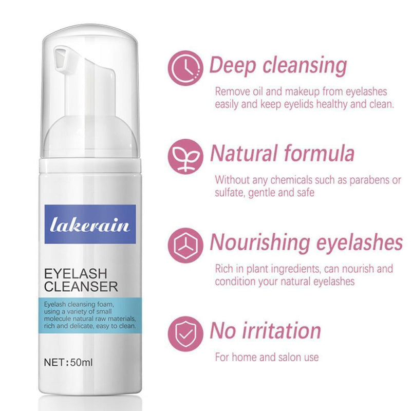 Eyelash Extension Foaming Shampoo Foam Cleanser Lash Lash ml Brush 50 H8L7