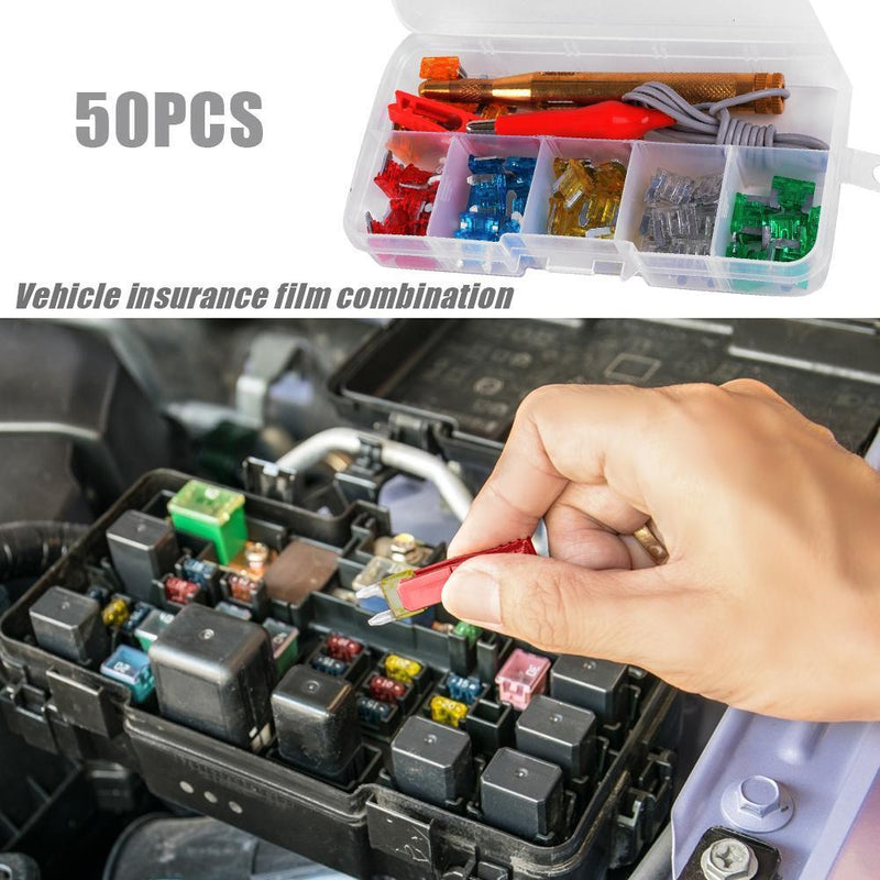 60pcs Car Micro Fuse Assortment Auto Blade Fuses with Test Pen+Clip+Box Newly