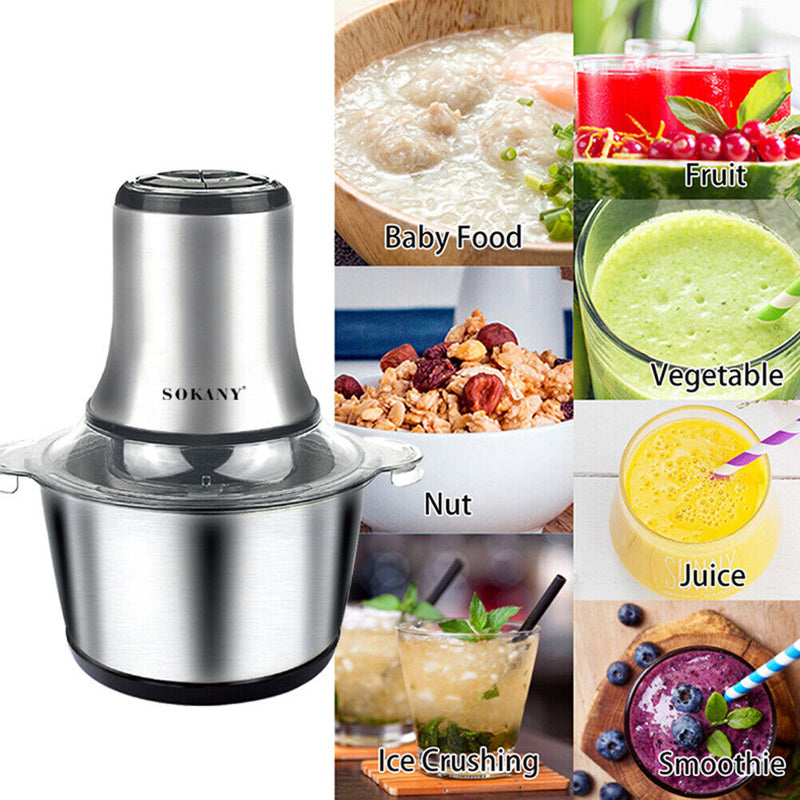 Electric Stainless Steel Meat Grinder Chopper Mincer Food Cutter Sausage Maker