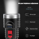 Ultra Bright Flashlight 6LED Powerful COB Side Lamp Rechargeable Torch Lights