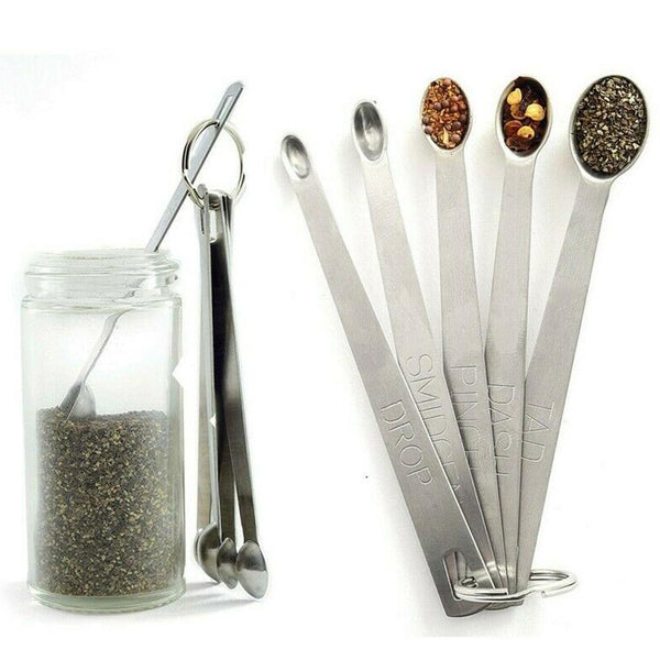 11.5*1.5cm Measuring Spoons Steel Mini Set Smidgen Pinch Dash J5Q6 ZAA 5 J5V2