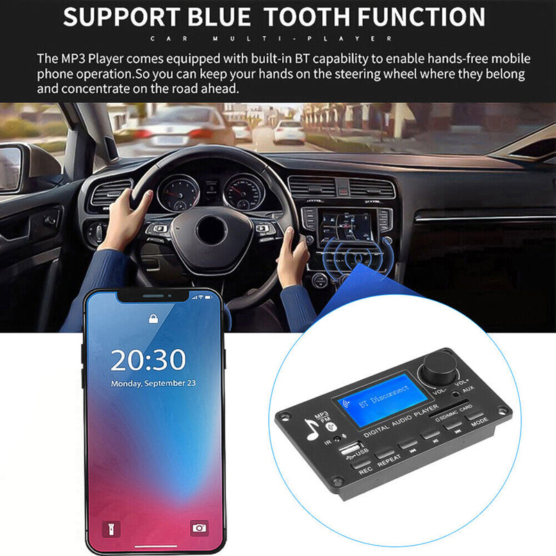 12V Bluetooth Compatible 5.0 Amplifier WMA WAV FLAC APE MP3 Player Decoderpla