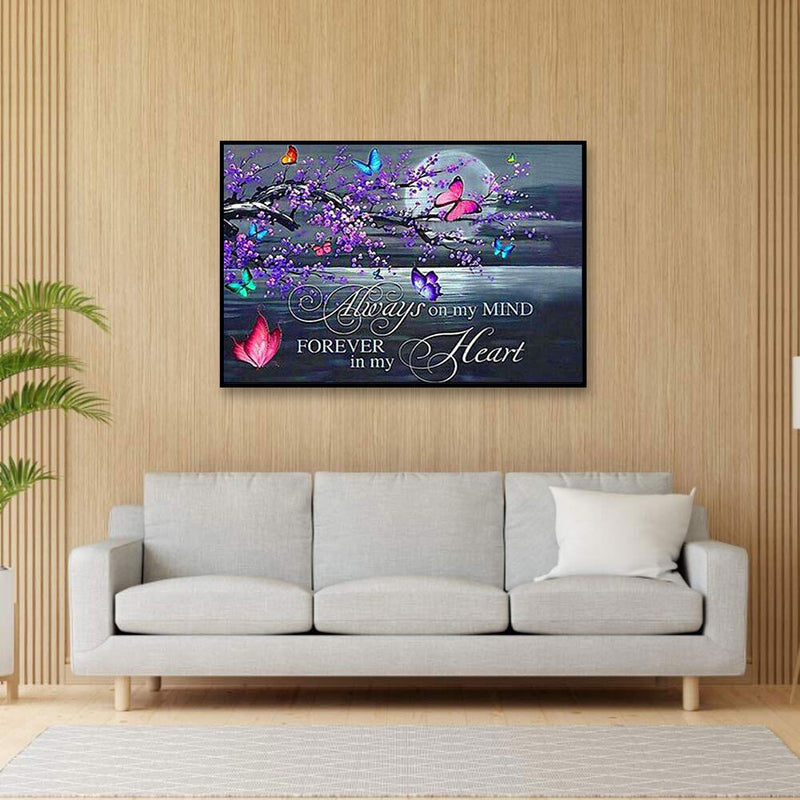 Butterfly Words Oil Paint By Numbers Kits Canvas Picture Wall Art DIY Craft G
