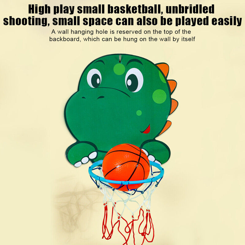 Baby Kids Basketball Hoops Set Indoor Basketball Backboard Toys (Dinosaur)