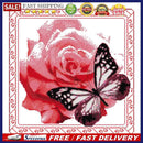 Partial Embroidery Stamped Flower Butterfly DIY Cross Stitch Kit 14CT Needlew