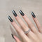 Wearable Medium Long Length Coffin Press on Nails Cat Eye French False Nail