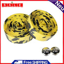 2 XCycling Road Bike Sports Cork Handlebar Tape + 2 Bar Plug Black + Yellow