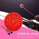 6 inch 11 Tune Musical Instrument Steel Tongue Drum for Beginner (Red) Newly