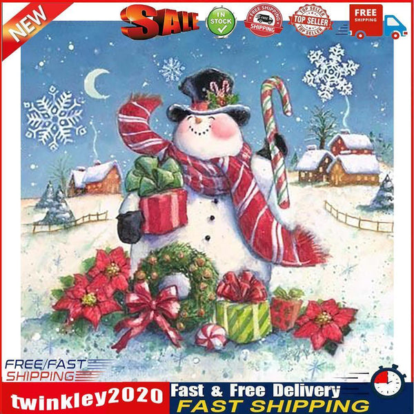 Full Round Drill Diamond Painting 5D Christmas Snowman Kit Poster (LD582) Newly