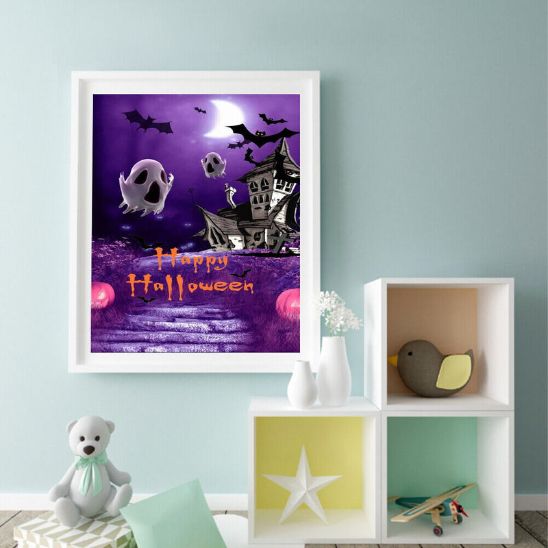 Halloween House Ghost Oil Paint By Numbers Kit Wall Decor 40x50cm (B1596 )