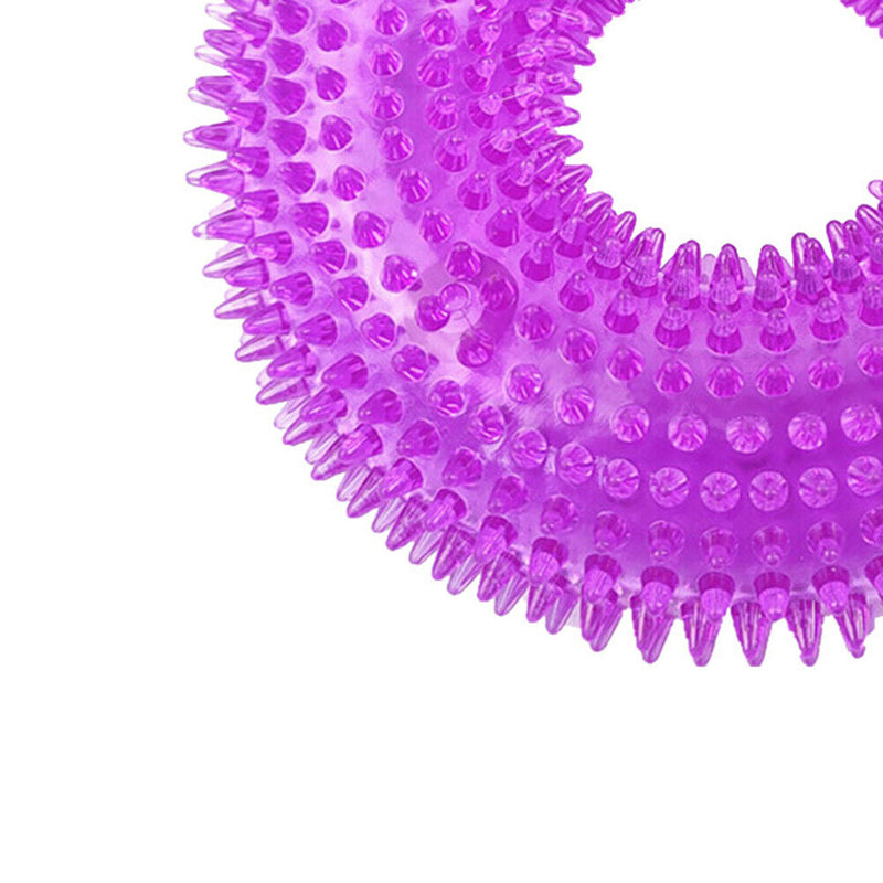 Bite Resistant Golden Dog Retriever Circle Ring Thorn Molar Ball (S Purple)