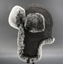 Cossack Suede Leather Bomber Hats Earflap Bonnet Trapper Hat Faux Fur Earflap