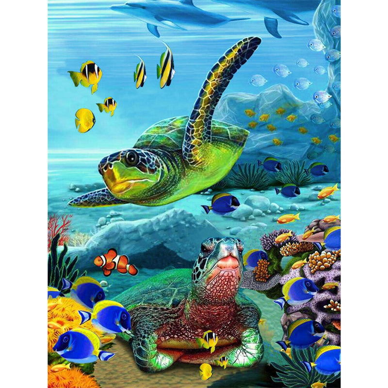 Sea Turtle DIY Diamond Painting Kits Full Round Drill Home Wall Decor (V2407)