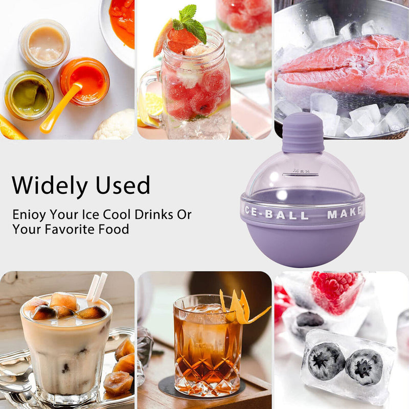 Ice Ball Mold - Ice Cube with Lids Molds for Whiskey Cocktails Drinks Coffee