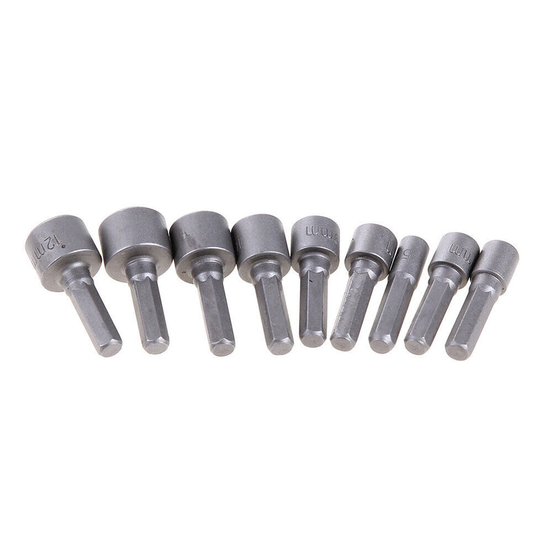 9pcs Nut Drivers 1/4 Inch Hex Shank CRV Screwdriver Socket Bit Power Tools Newly