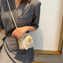 Women Beach Straw Bags Flower Drawstring Woven Bucket Crossbody Shoulder Pouch