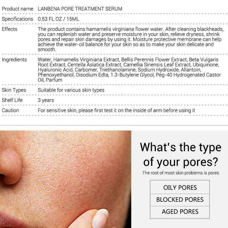 Shrink Pores Hyaluronic Acid liquid Face Serum Plant Womens F1H3 Care Skin R4F9