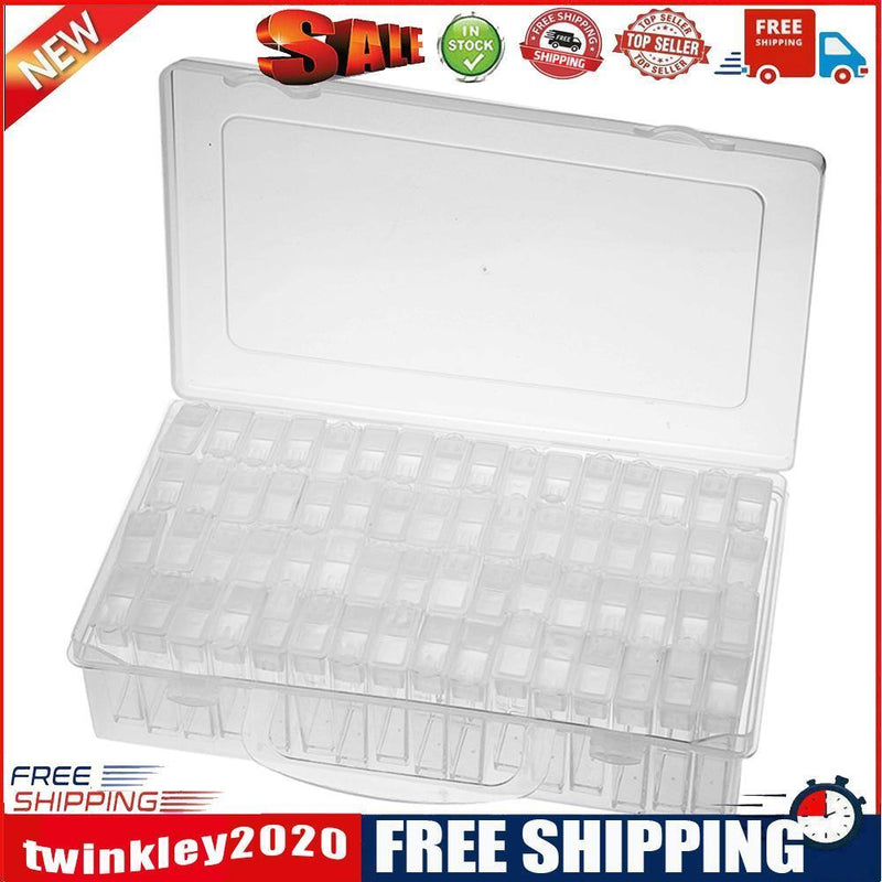 64 Slots Jewelry Storage Box Nail Art Rhinestone Organizer Display Case