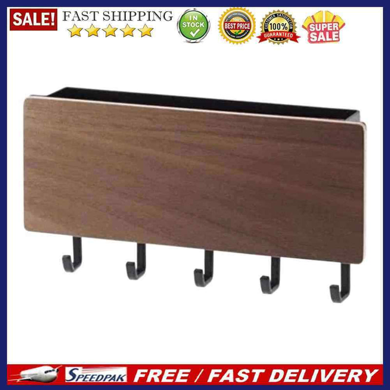 Creative Wooden Key Rack Decorative Wall Hanging Shelf Multifunction Storag