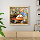 Full Embroidery DIY Canvas Stamped 11CT Cross Stitch Boy with Dogs Ornaments Kit