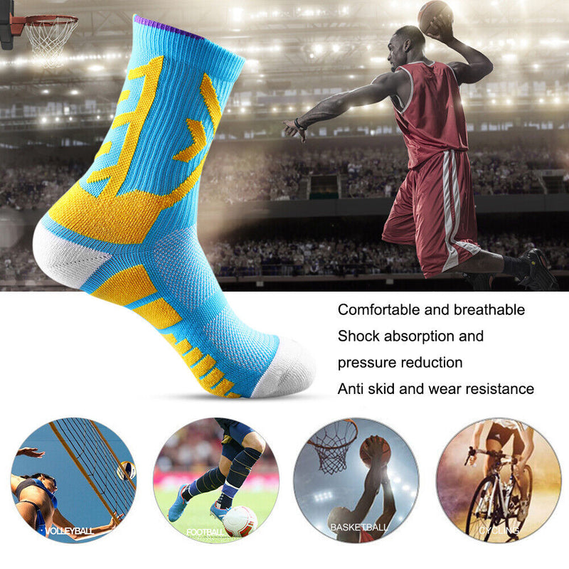 Breathable Men Compression Football Socks for Outdoor Sport Cycling Rugby Ten