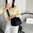 3pcs Women Nylon Messenger Fashion Shell Solid Color Shoulder Pouch(Black)
