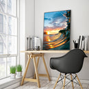 Rhinestone Picture Colorful Wave 5D DIY Full Round Drill Diamond Painting Art