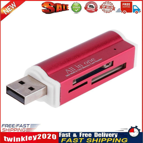 USB2.0 4 in 1 Multi Memory Card Reader for SD/SDHC/Mini SD/MMC/TF (Red) Newly