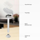 Leaf Shape Soap Box Drain Stand Suction Cup Punch-free Holder (Long Grey)