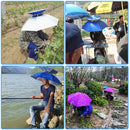 Portable Rain Umbrella Hat Foldable Outdoor Sun Shade Head Cap (Dark Blue) Newly
