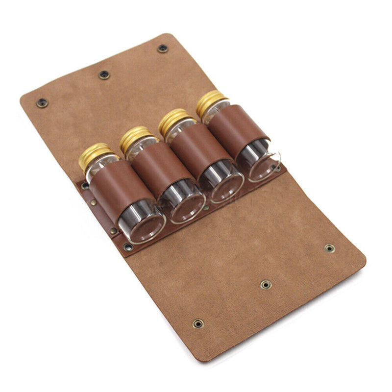 Outdoor Spice Bottle Set Camping Picnic Condiment Storage Bag with 4 Cans Newly