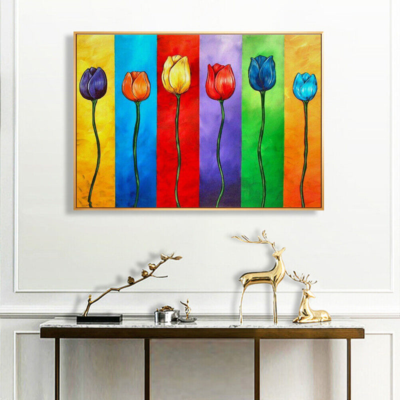 Full Round Diamond Painting Colorful Tulips DIY Handmade Wall Art Craft Gifts