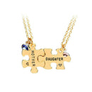 Mum necklace MOTHER AND DAUGHTER NECKLACE x2 Crystal Jigsaw necklace R3B3