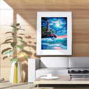 Lighthouse Full Moon 5D DIY Full Square Diamond Painting Digital Coloring M