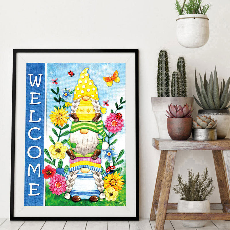 Diamond Painting Kit Gnome Full Round Rhinestone Wall