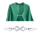Cardigan Collar Clip Simple Number 8 Women Men Sweater Pin Alloy Jewelry Gift