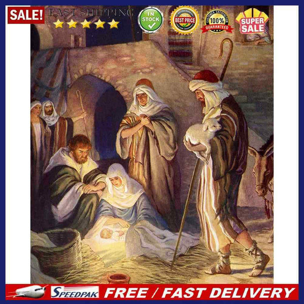 Jesus Birth Oil Paint by Numbers Hand Painted Frameless Picture Home Orname
